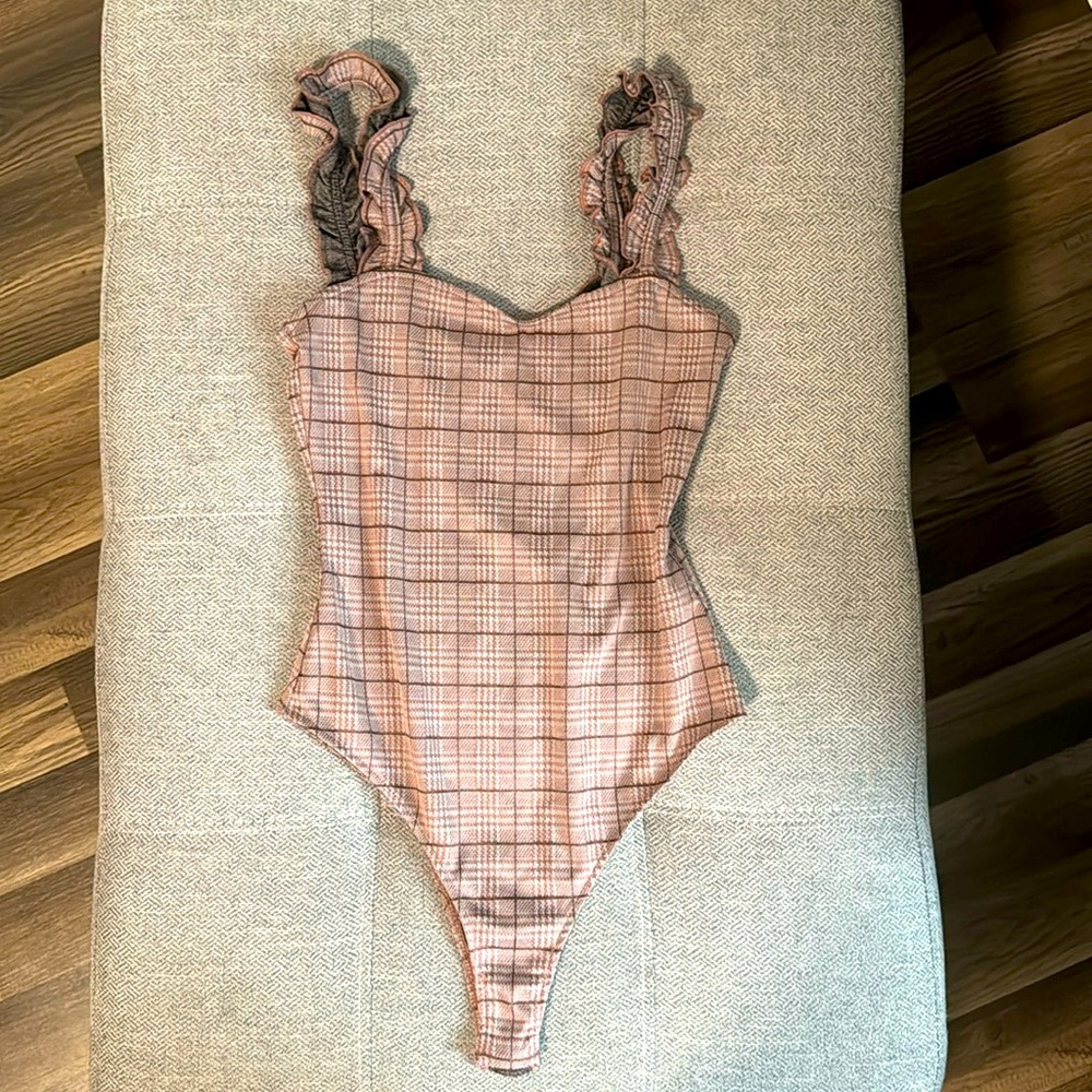 Cute Plaid Bodysuit Top